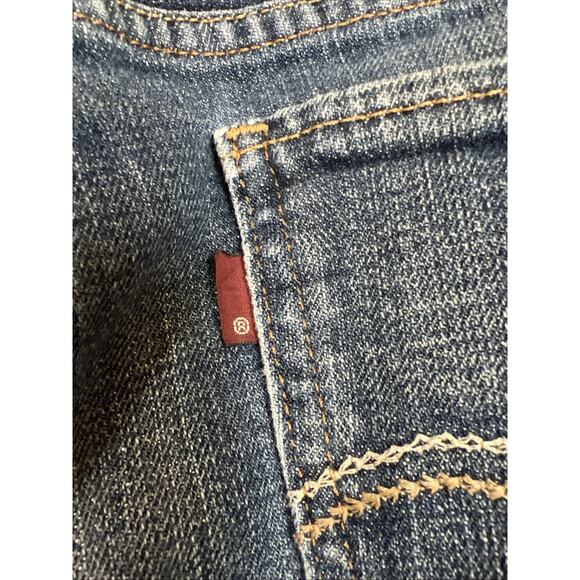Levis Jeans Womens 8 Blue 515 Bootcut Stretch Denim 30" Inseam Embroidered - Picture 7 of 16